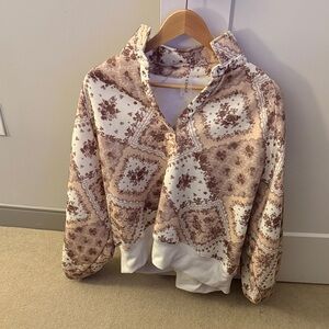 Patterned Brown and Cream Women's Hoodie